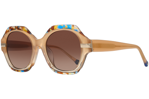 Beige & mehrfarbig marmoriert