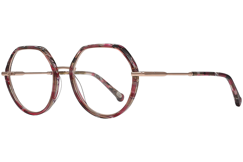 in rosa gesprenkelt